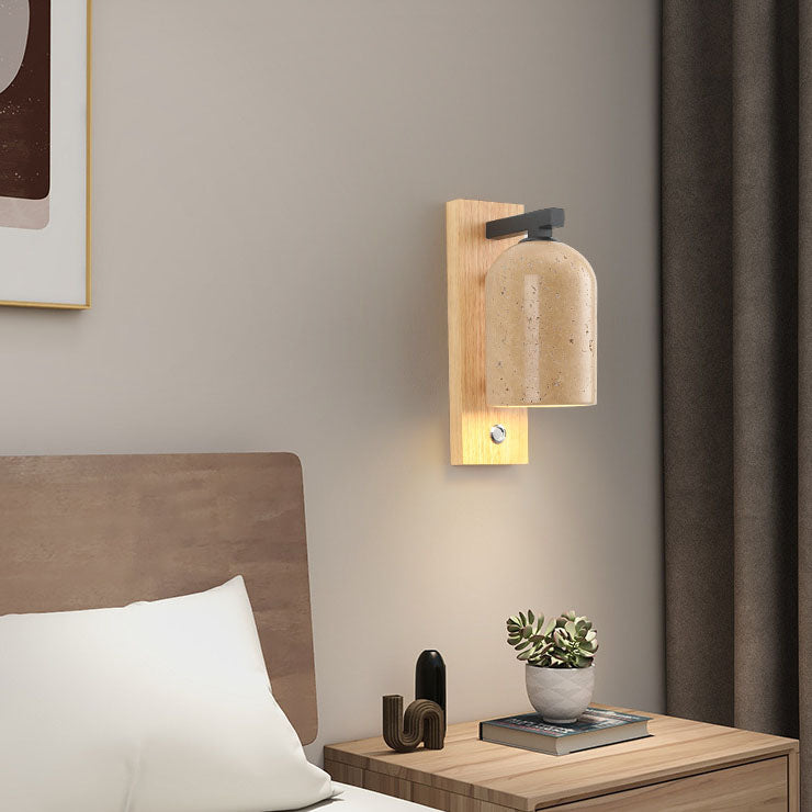 Japanese Stone Cylinder Wall Sconce