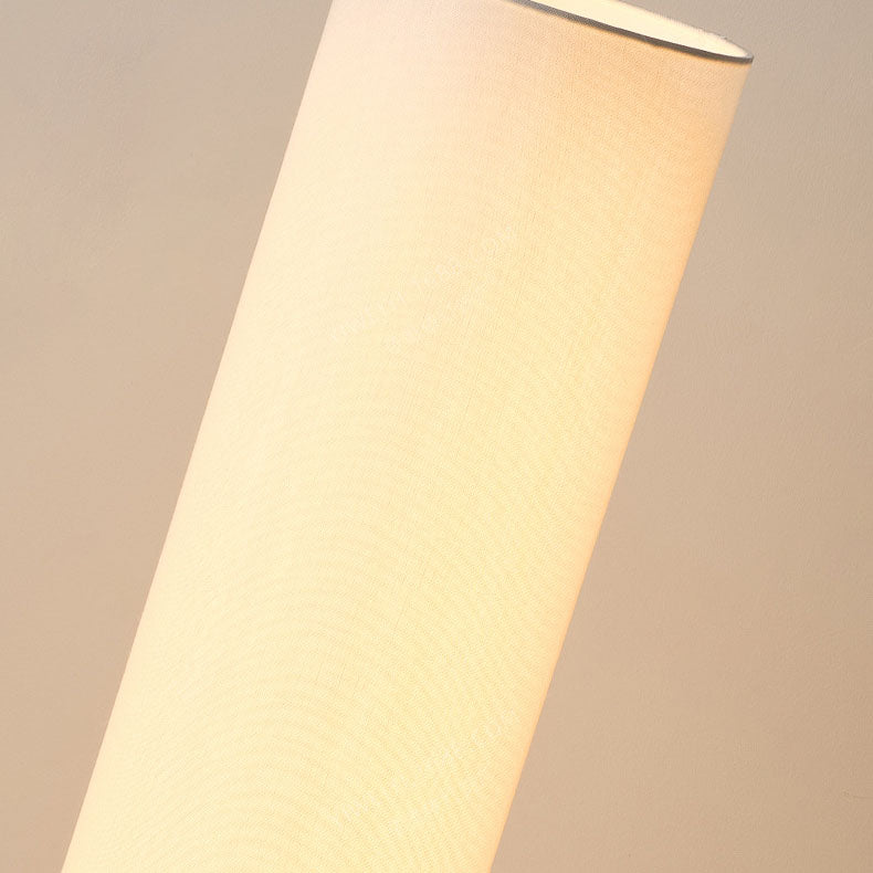 Premium Chinese Fabric Cylinder Shade Wood Tripod Floor Lamp - 1-Light Design for Study