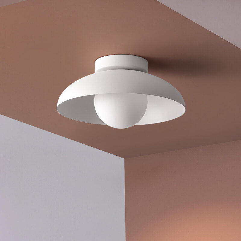 Wabi-Sabi Iron & Glass Semi-Flush Light