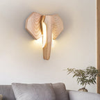 Nordic Solid Wood Elephant LED Sconce