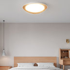Contemporary Wood Grain Pebble LED Flush Mount Ceiling