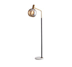 Nordic Glass Dome Floor Lamp with Marble Base - 1-Light Design for Living Room