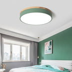 Minimalist Round LED Flush Mount Ceiling Light - Macaron Design for Bedroom