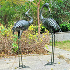Modern Iron Crane LED Solar Waterproof Outdoor Landscape