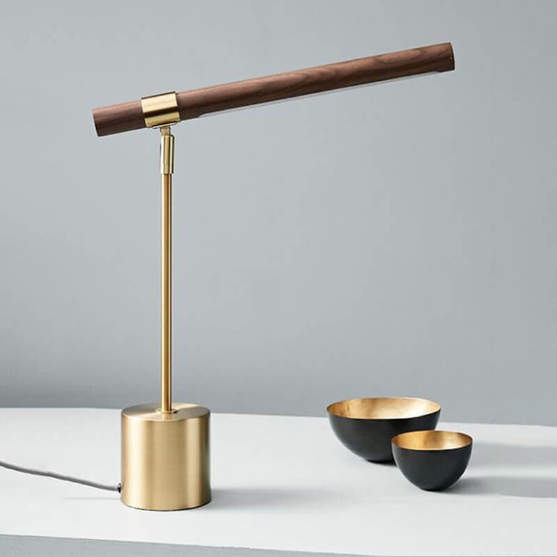 Minimalist Wood Grain LED Table Lamp