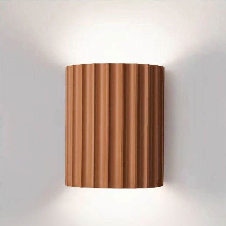Scandinavian Resin Half Column 2-Light Wall Sconce