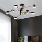 Elegant Black and Gold Semi-Flush Mount Light - 4 to 8 Bulb Design