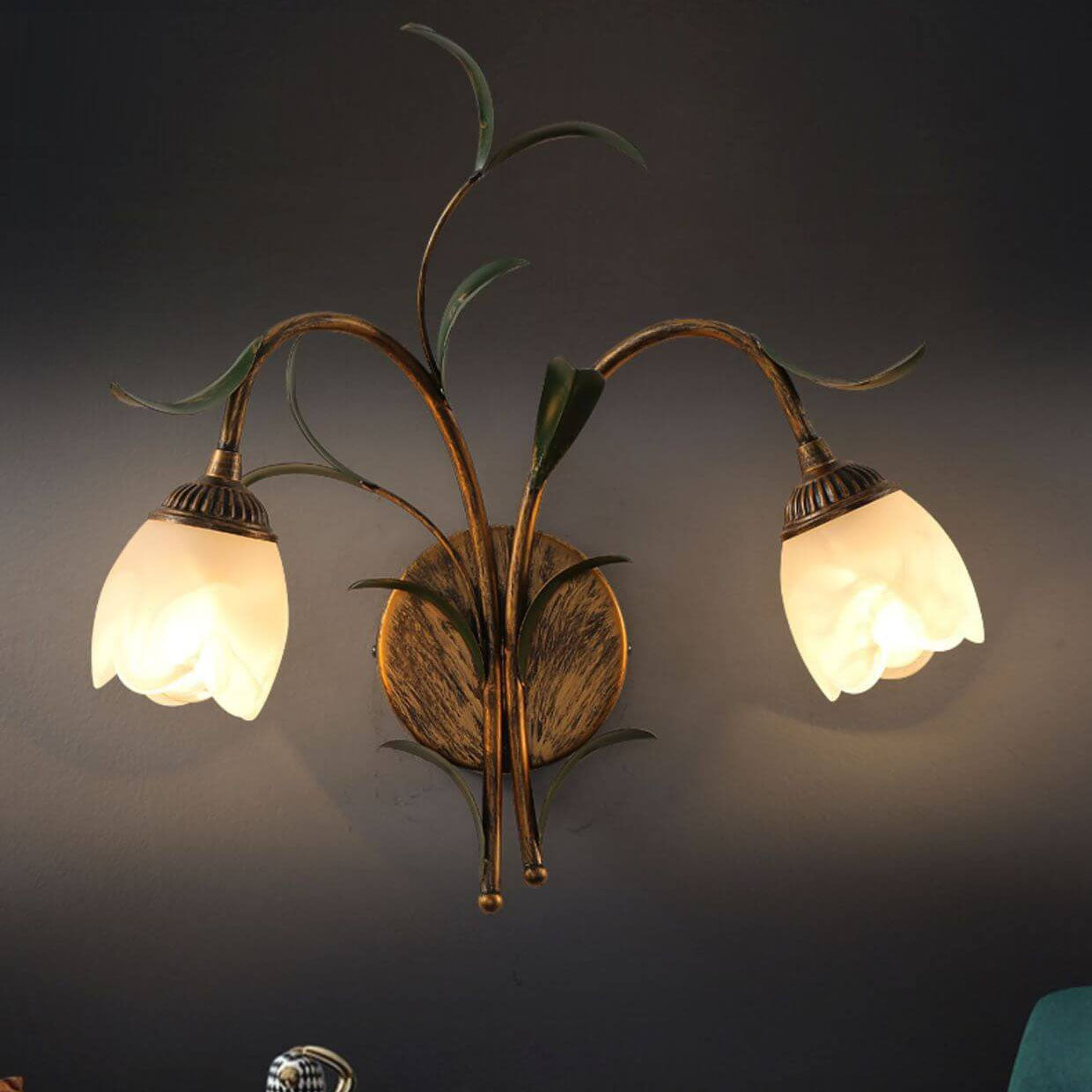 Glass Flower Wall Sconce