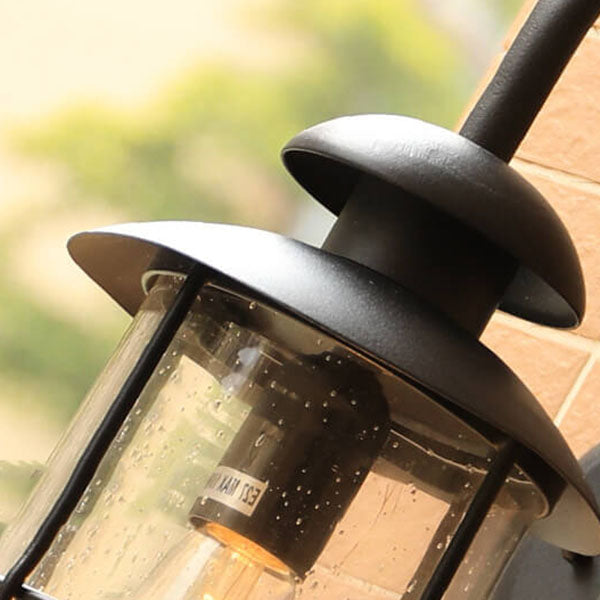 Industrial Iron & Glass Outdoor Sconce