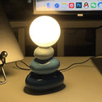 Contemporary Pebble Ceramic USB LED Table Lamp