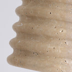 Premium Yellow Travertine Cylinder Pendant Light with Wooden Accents