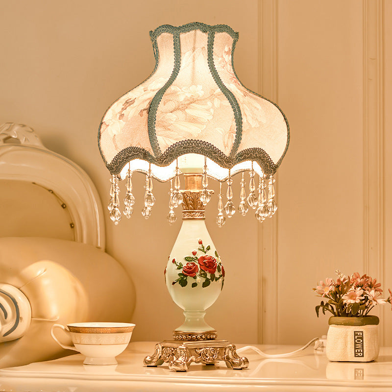 Elegant European Resin Table Lamp - 1-Light Design for Bedroom