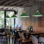 Vintage Green Iron Cone Pendant Light