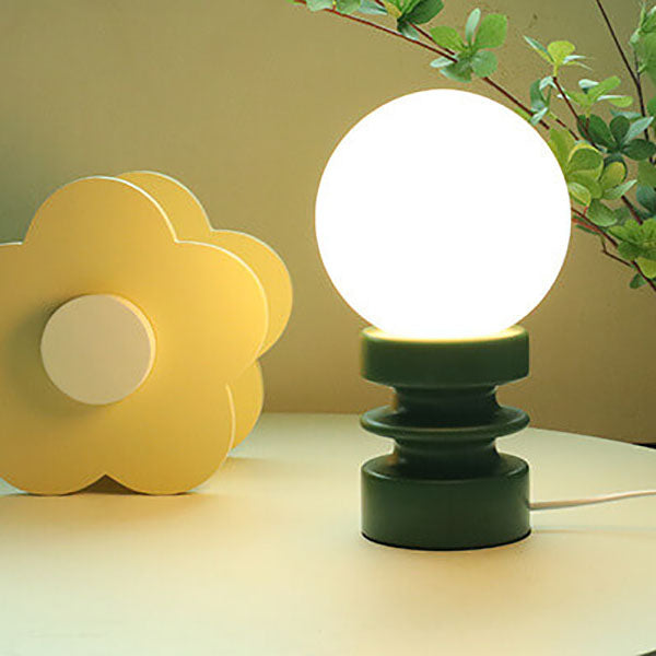 Premium Vintage Orange Glass Table Lamp - 1 Light