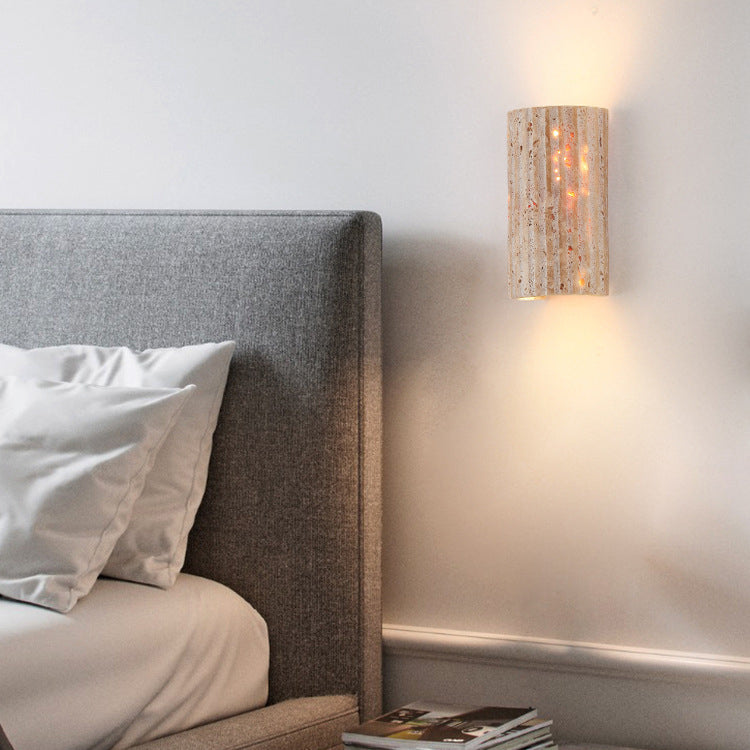 Travertine Semicircle LED Sconce