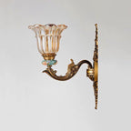 Elegant European Glass Flower Wall Sconce Lamp
