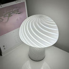 Contemporary Minimalist Glass Mushroom Table Lamp - 1 Light