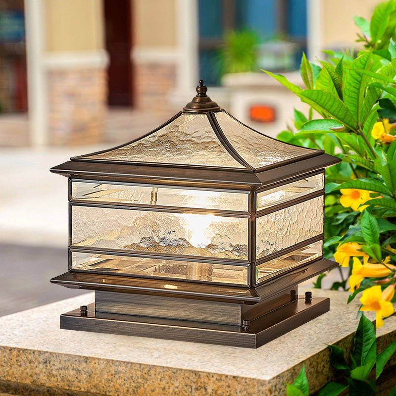 Premium European Brass and Glass Waterproof Square Pillar