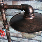 Steampunk Copper Water Pipe 2-Light Floor Lamp