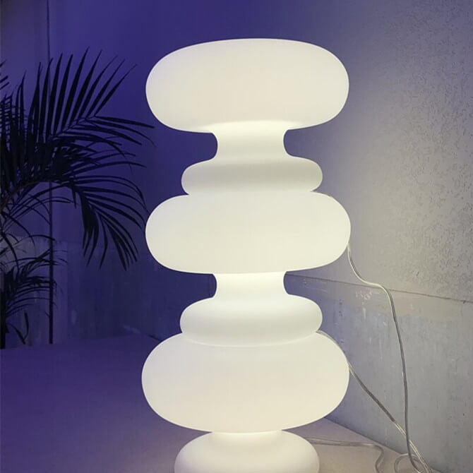 Premium Danish White Mushroom 1-Light Table Lamp