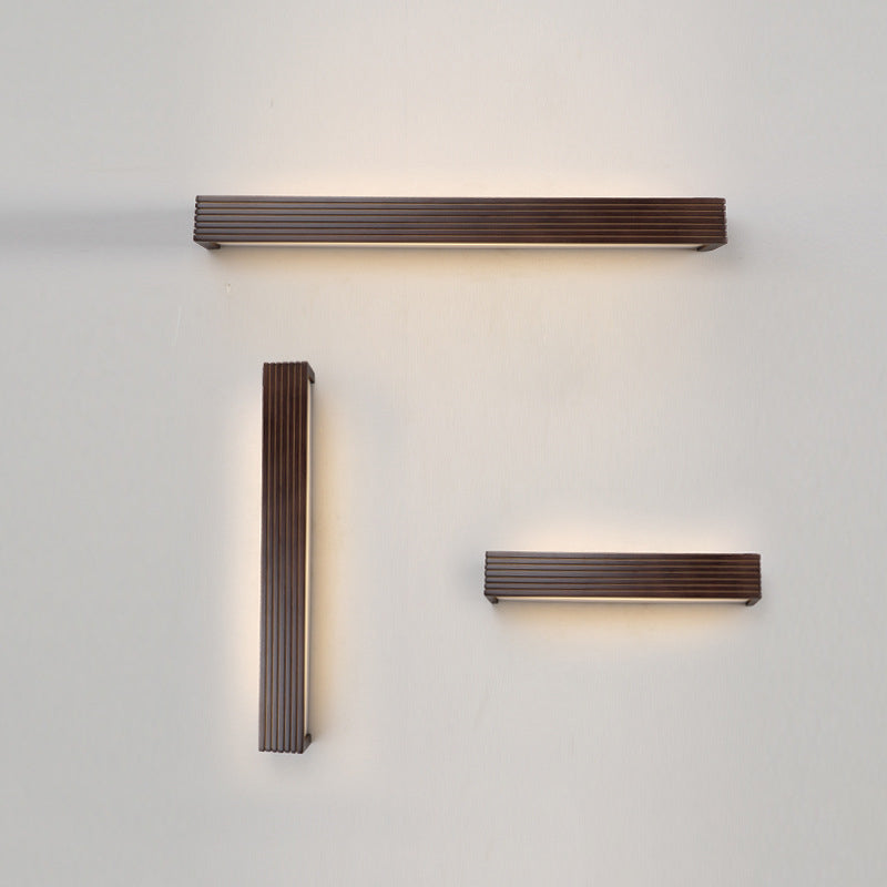Striped Wood LED Vanity Sconce