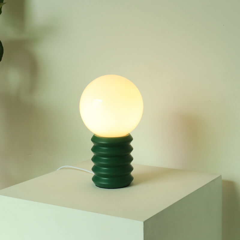 Premium Vintage Orange Glass Table Lamp - 1 Light