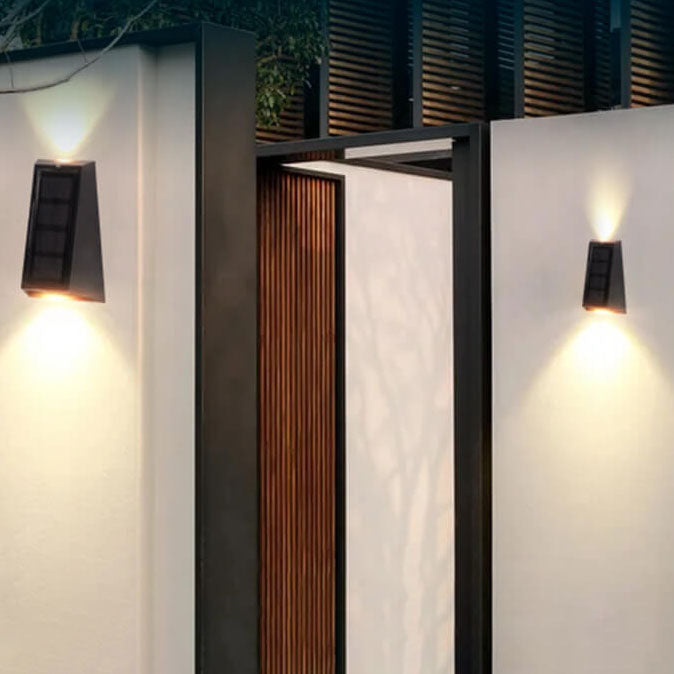 Premium Solar RGB Trapezoid Outdoor LED Wall Sconce Lamp