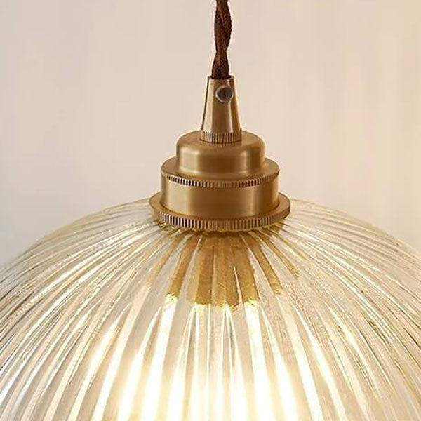 Elegant Clear Glass Dome Pendant Light with Fixture