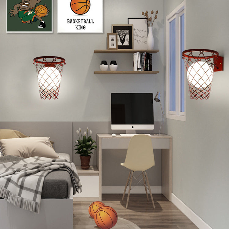 Art Deco Kids Basketball Hoop Wall Sconce