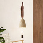 Premium Wabi-Sabi Solid Wood & Glass Wall Sconce Lamp