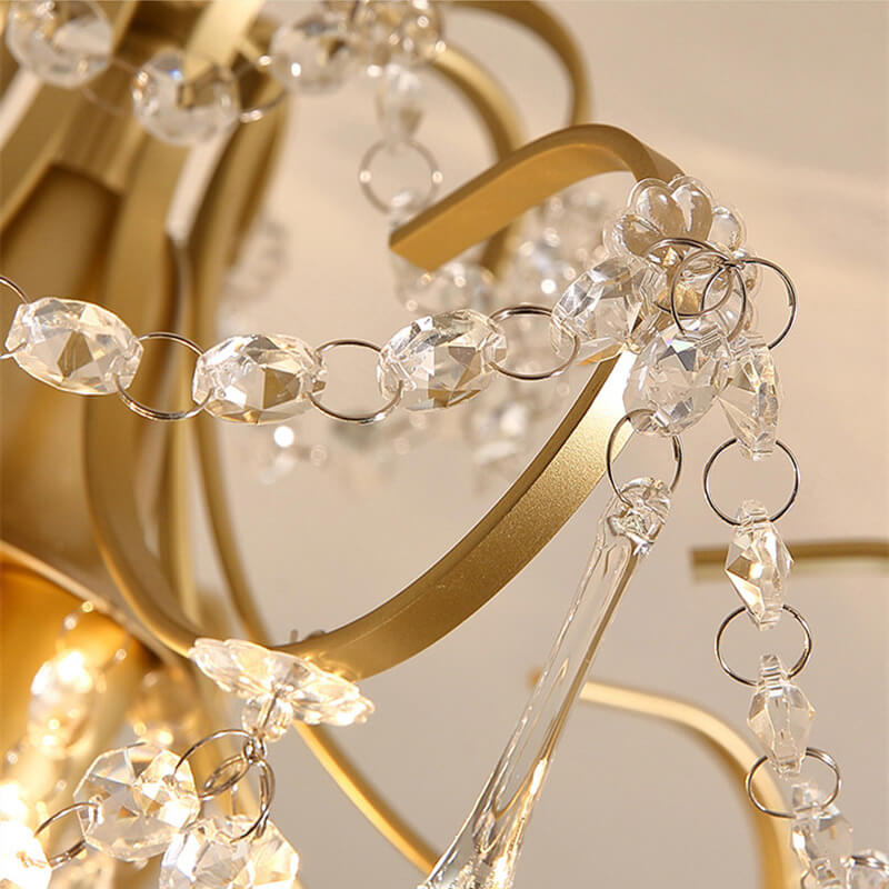 Elegant Crystal Flower Semi-Flush Mount Ceiling Light - 1/3 Light Options
