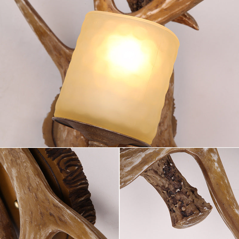 Retro Antler Glass Wall Sconce