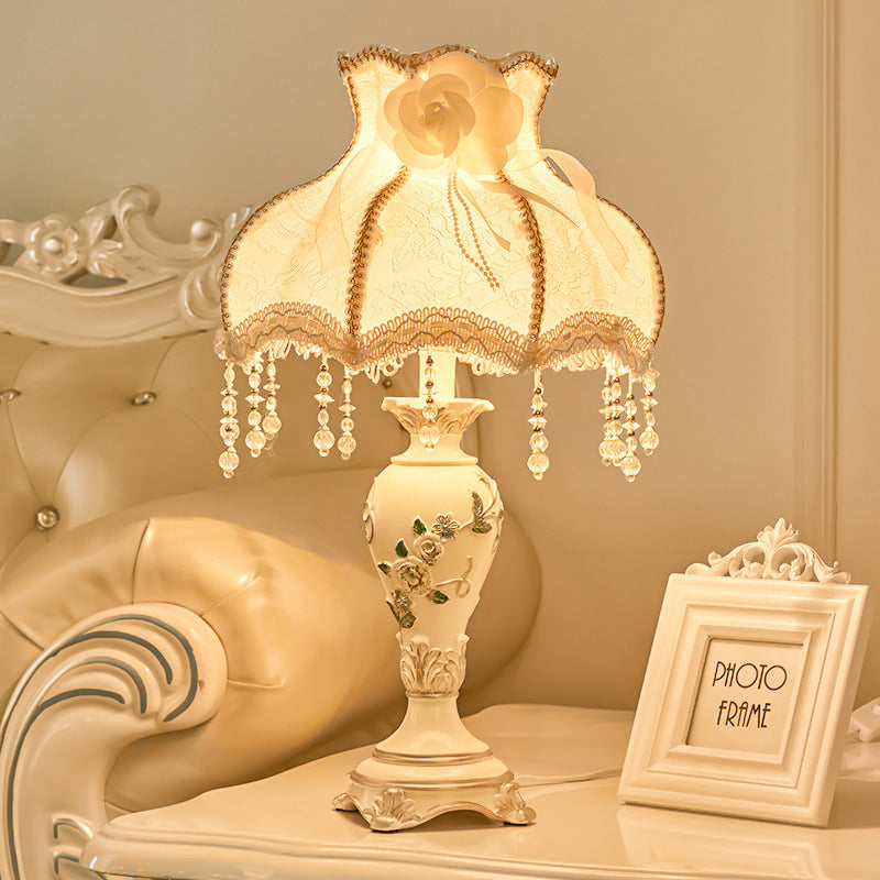 Elegant European Resin Table Lamp - 1-Light Design for Bedroom
