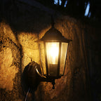 Modern Hexagonal Aluminum Outdoor Wall Sconce with Frosted