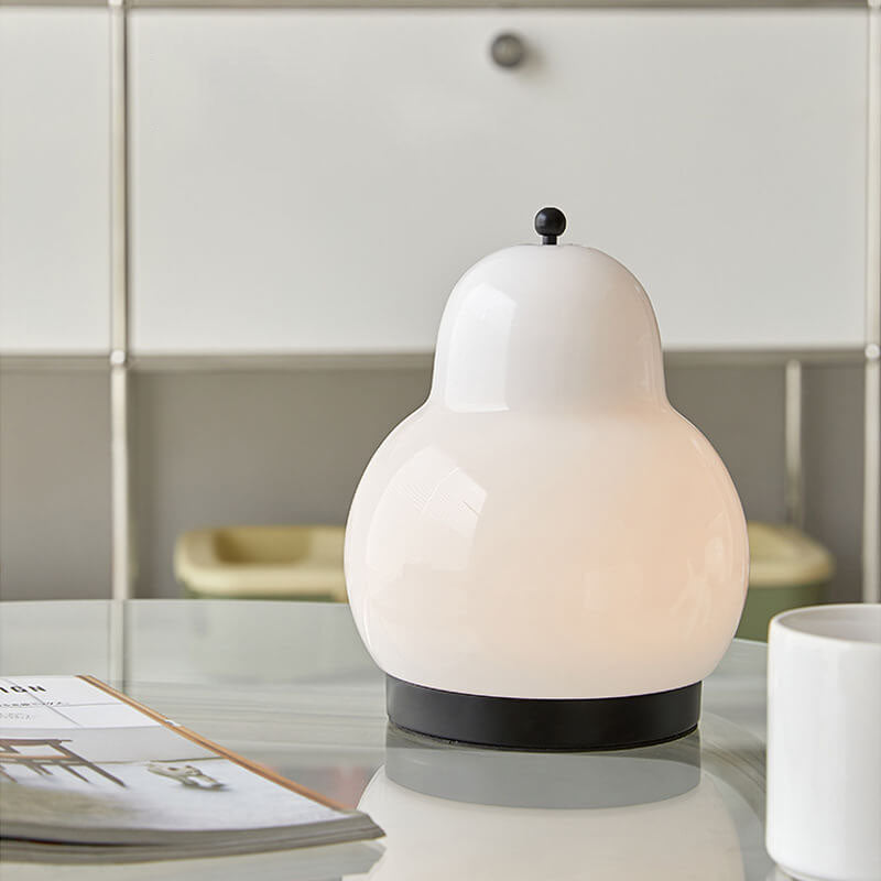 Rechargeable LED Touch Table Lamp - French Cream Pear Shape