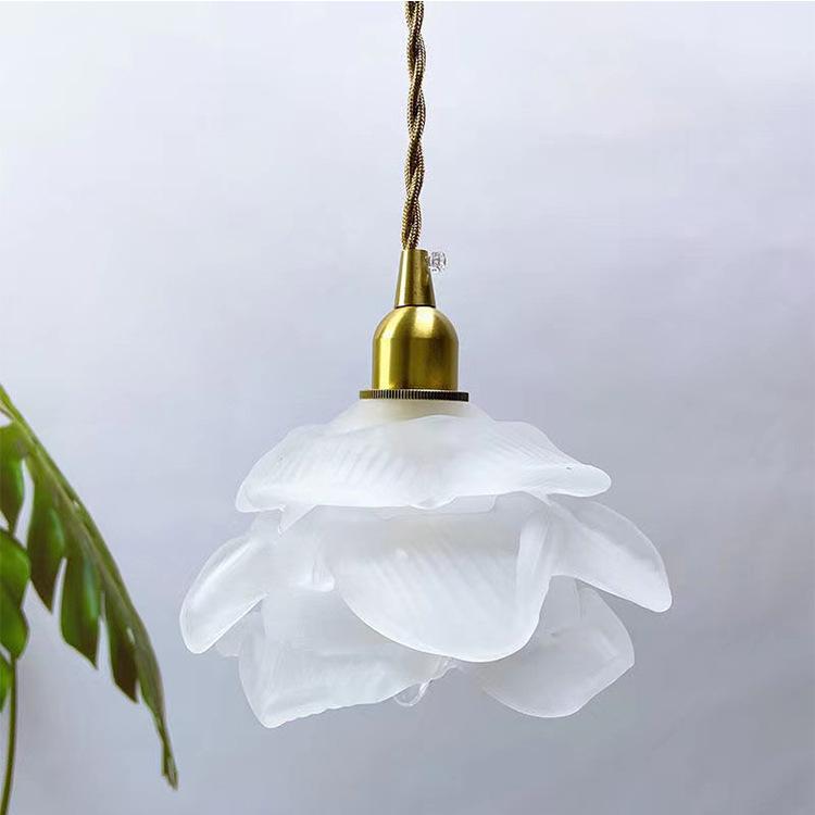 Vintage French Petal Glass LED Pendant Light