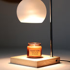 Elegant Solid Wood Spherical Candle Table Lamp - 1-Light Design