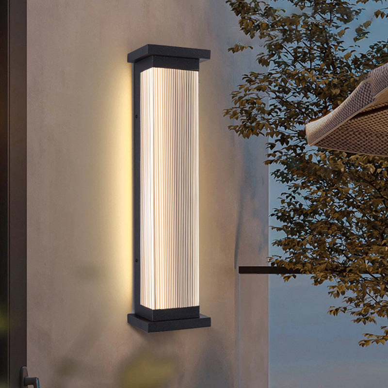 Premium Waterproof Striped Rectangle Wall Sconce Lamp
