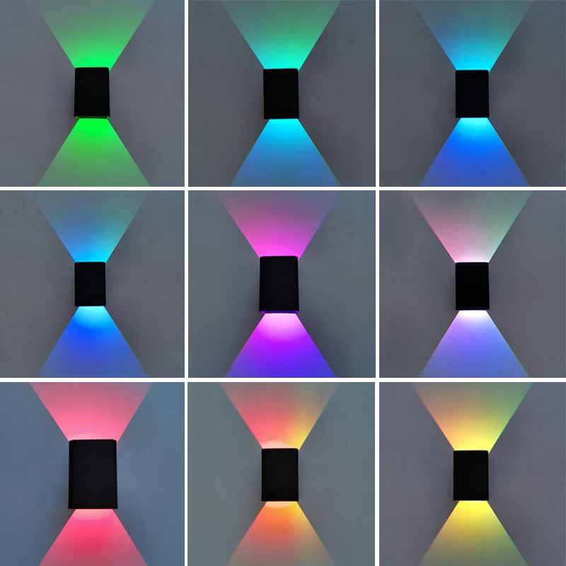 Square Aluminum RGB LED Wall Sconce