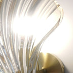 Art Deco Shell Amber Glass Sconce