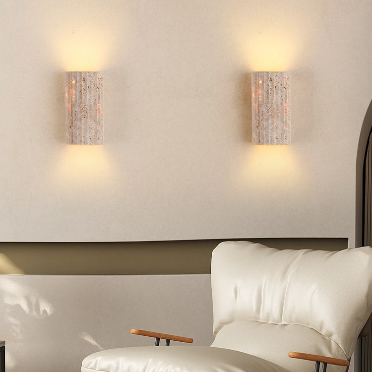 Travertine Semicircle LED Sconce