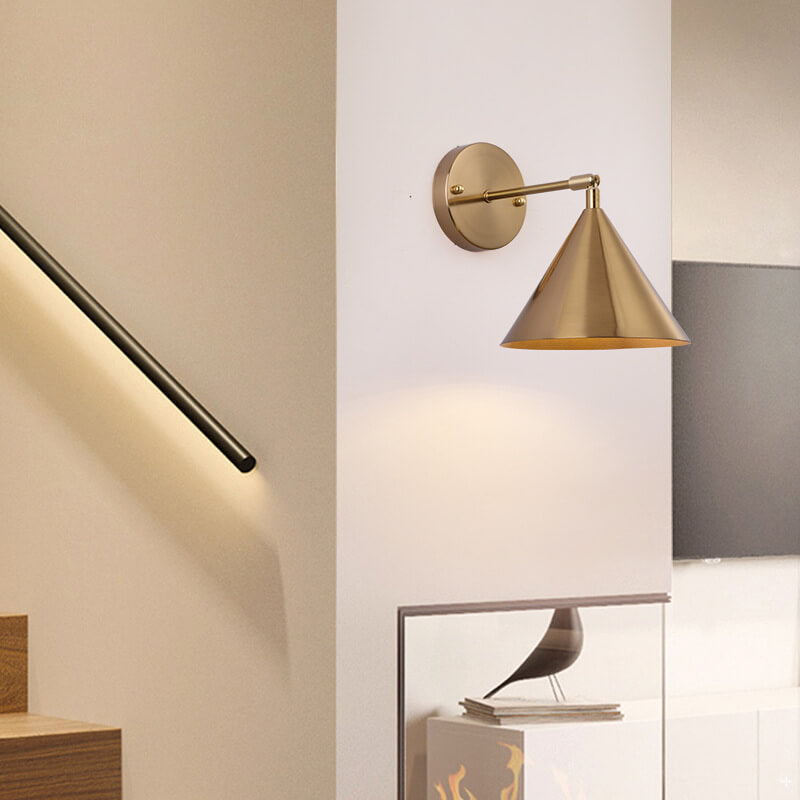 Brass Cone Iron Wall Sconce