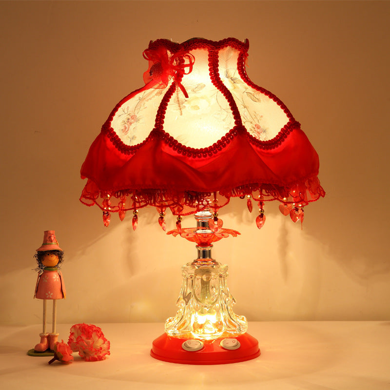 Elegant European Glass Table Lamp - 1-Light Wedding Design