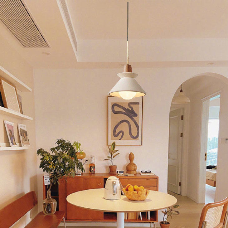 Nordic Minimalist Macaron Wood and Cement Pendant Light - 1 Light