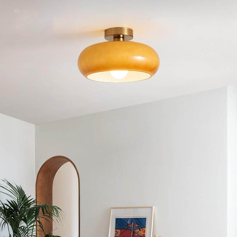 Modern Retro Round Glass Pendant Light