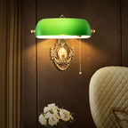 Vintage Copper Green Glass Wall Sconce
