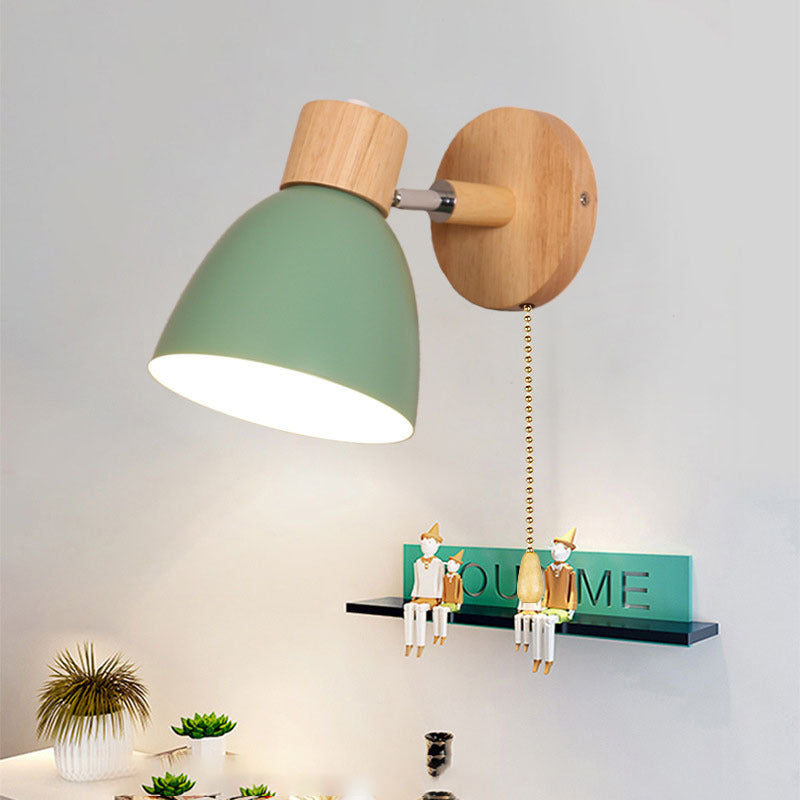 Macaron Iron & Wood Wall Sconce