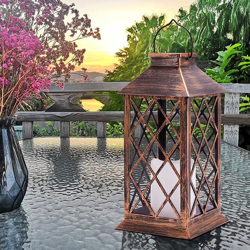 Vintage Solar LED Quadrangle Outdoor Light