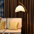 Premium Bamboo Pole Floor Lamp - Retro Zen Design, 1-Light