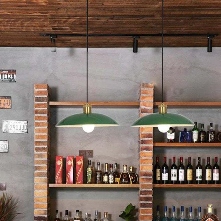 Vintage Green Iron Cone Pendant Light